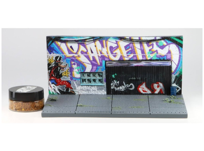 ACCESSORIES Diorama Street Art Graffiti 2024 - Cm. 20 X 13 X 9 - Figures And Cars Not Included, Grey