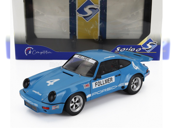 PORSCHE 911 Carrera 3.0 Rsr №4 Iroc Riverside (1974) George Follmer, Blue