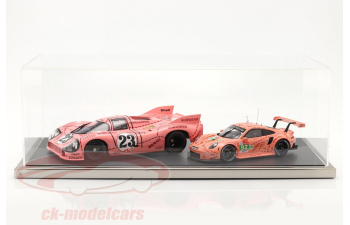 High quality acrylic Showcase Dieppe Carbon with acrylic / metal base carbon / silver 1:8 Atlantic, transparent / carbon / silver