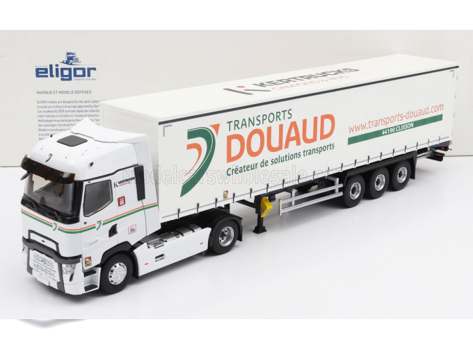 RENAULT T-LINE HIGH TRUCK TELONATO DOUAUD TRANSPORTS (2021), WHITE GREEN ORANGE