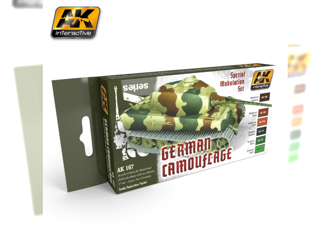 Набор акриловых красок GERMAN GREEN AND BROWN MODULATION SET(немецкий зеленый и коричневый, набор для модуляции из шести цветов)