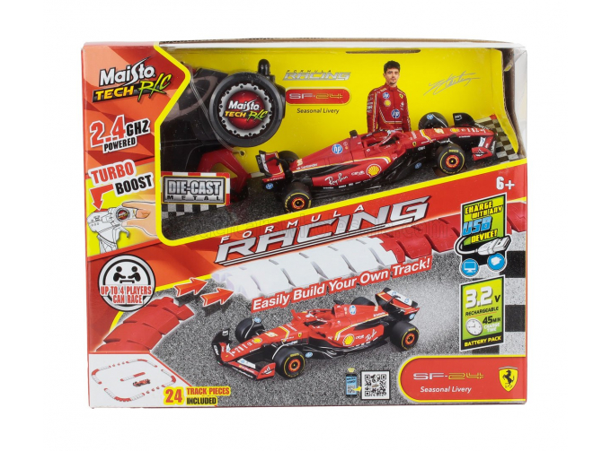 FERRARI F1 Sf-24 Team Scuderia Ferrari №16 Season (2024) Charles Leclerc, Red Black