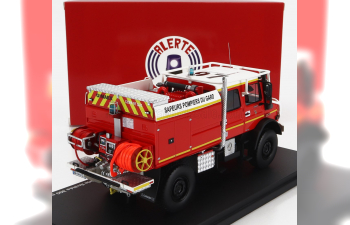 MERCEDES BENZ Unimog U5000 Double Cabine Tanker Truck Sapeurs Pompiers Du Gard Sdis 30 (1994), Red White