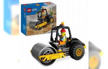 AMMANN Lego City - Stone Crusher Roll - Utility Compactor - Rullo Compressore - 78 Pezzi - 78 Pieces, Grey Yellow