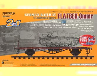 Сборная модель German Railway FLATBED Ommr (2 in 1) Super value pack (1+1) - Double kits