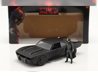 BATMAN Batmobile With Figure 2022 - The Batman Movie, Matt Black