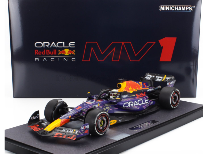 RED BULL F1 Rb19 Team Oracle Red Bull Racing №1 World Champion Winner Las Vegas Usa Gp (2023) Max Verstappen, Purple Yellow Red
