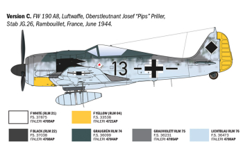 Сборная модель FOCKE WULF Fw 190 A-7/a8 Military Airplane (1944)
