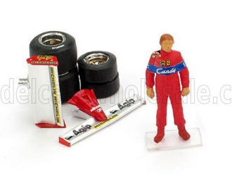 FIGURES Didier Pironi For Ferrari F1 126ck Turbo 1981 + Front And Rear Wings + Qualifying Tyres, Red