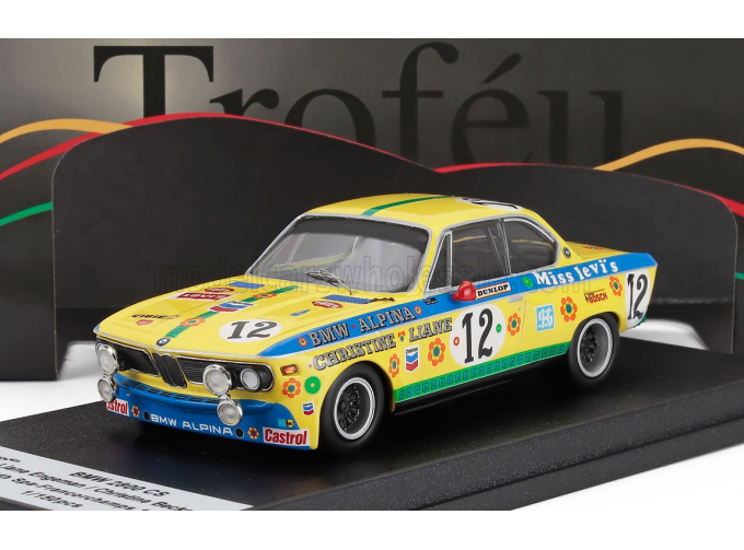 BMW 2800 Cs Alpina Team Bmw Castrol (night Version) №12 24h Spa Francorchamps (1971) Liane Engeman - Christine Beckers, Yellow Blue
