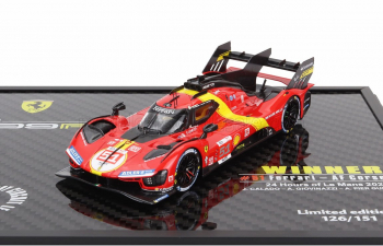 FERRARI Set 2x 499p 3.0l Turbo V6 Team Ferrari Af Corse №51 Winner 24h Le Mans (2023) Alessandro Pier Guidi - James Calado - Antonio Giovinazzi + №50 5th 24h Le Mans (pole Position) 2023 Antonio Fuoco - Miguel Molina - Nicklas Nielsen, Red Yellow Black