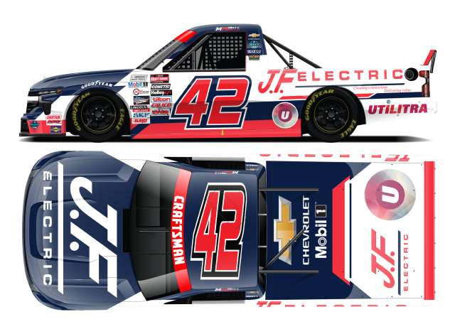 Chevrolet Silverado #42 Matt Mills * J.F. Electric â€œDay* blue/red/white 2025