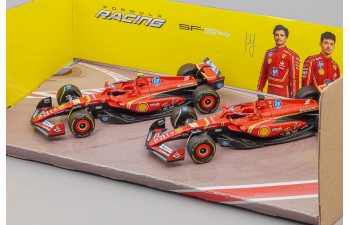 FERRARI Set F1 2x Sf-24 Team Scuderia Ferrari №16 Charles Leclerc + №55 Carlos Sainz, red / black
