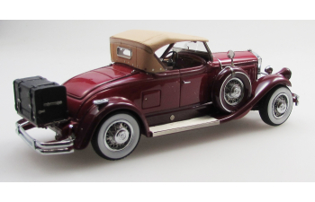 Pierce Arrow Model B Roadster top up (1930), dark red