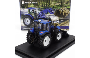 NEW HOLLAND T5.120 Tractor With Front Scraper (2018), Blue Black