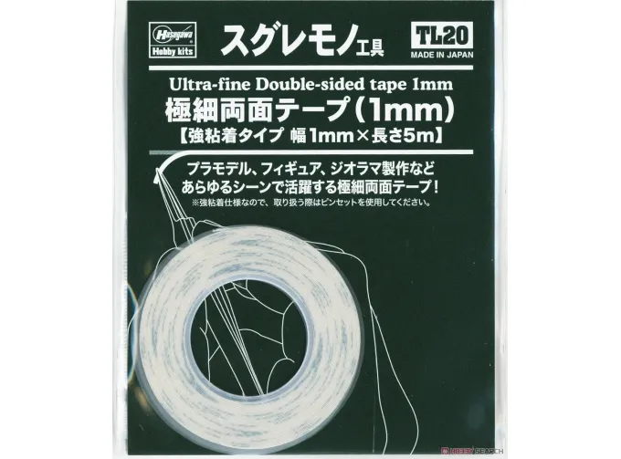 Ультратонкая двухсторонняя лента (1 мм) [Сильноклеящаяся, ширина 1 мм x длина 5 м]