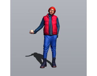 Фигура Пацан со снежком (масштаб 1:24), окрашенная