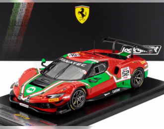 FERRARI 296 Gt3 3.0l Twin Turbo V6 Team Af Corse №52 24h Spa (2024) Andrea Bertolini - Jef Machiels - Louis Machiels - Tommaso Mosca, Red Green