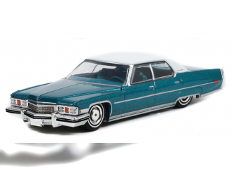 CADILLAC Sedan deVille 1973 Teal/White Roof