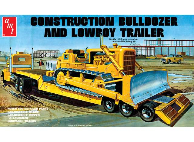 Сборная модель Lowboy Trailer & Bulldozer Combo