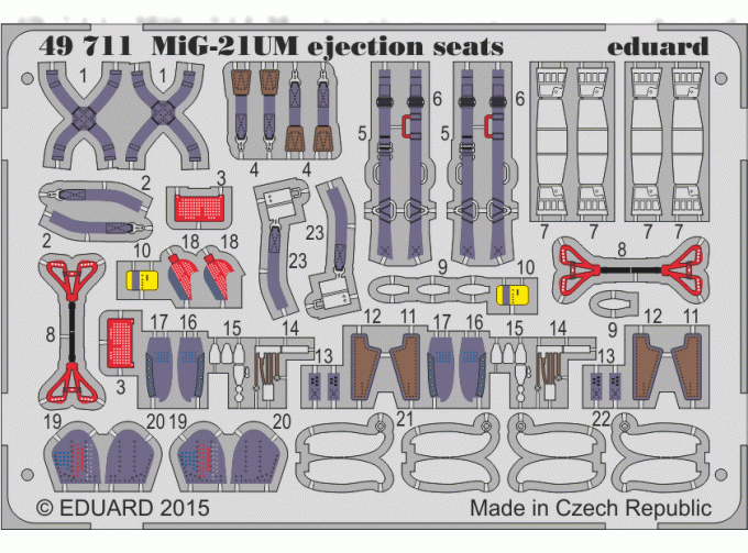 Фототравление для MiG-21UM ejection seats (катапультируемые кресла)