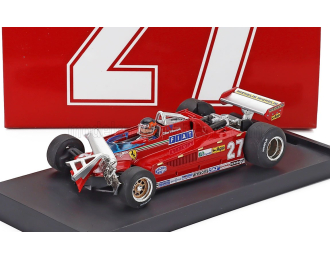FERRARI F1 126ck Turbo №27 Alettone Danneggiato Dal Giro (lap) 55 Al 56 3rd Canada Montreal Gp (1981) Gilles Villeneuve - With Driver Figure, Red