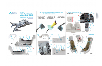3D Декаль интерьера кабины AV-8B Early (Hasegawa)