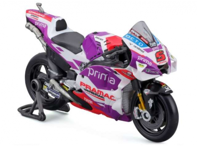 DUCATI Desmosedici Pramac Racing №5 Jahan Zarco, Moto GP (2022), white/purple/red