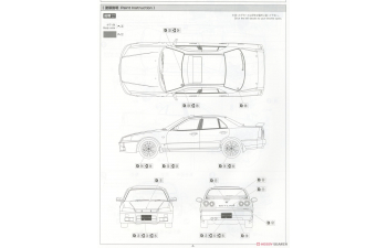 Сборная модель NISSAN ER34 SKYLINE 25GT-X TURBO '98 / 25GT TURBO '01