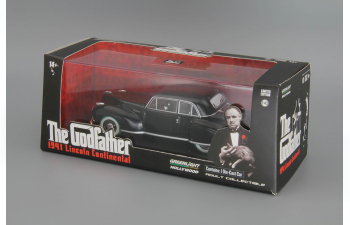 LINCOLN Continental 1941 с пулевыми повреждениями (из к/ф "Крёстный отец"), black (зеленые колеса!)