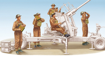 Сборная модель British/Commonwealth Bofors 40mm Anti-Aircraft Gun crew set
