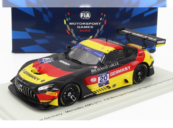 MERCEDES BENZ Amg Gt3 Team Germany N20 Fia Motorsport Games Sprint Cup Paul Richard (2022) L.Stolz, Yellow Red Black