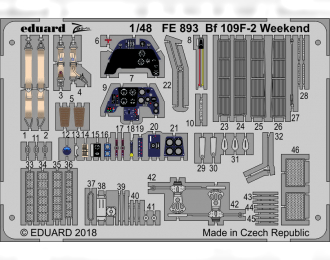 Фототравление для модели Bf 109F-2 Weekend
