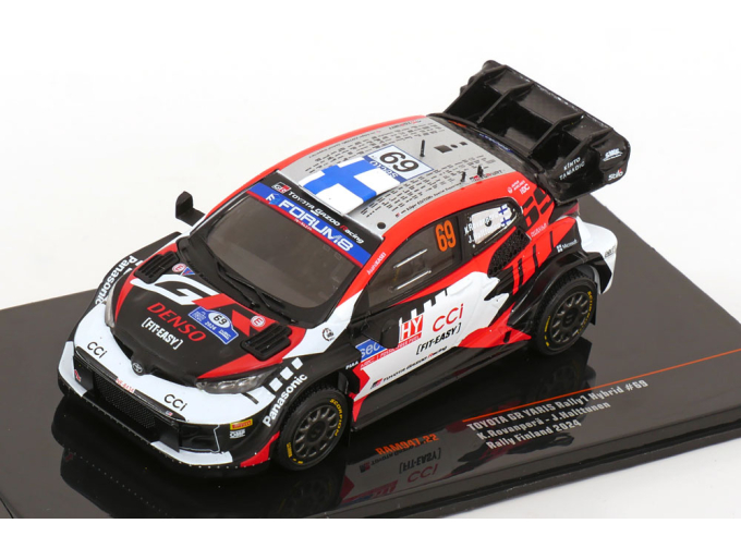 TOYOTA Yaris Gr Rally1 Team Toyota Gazoo Racing Wrt №69 Rally Finland (2024) Kalle Rovanpera - Jonne Halttunen, Black White Red