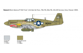 Сборная модель NORTH AMERICAN P-51a Mustang Airplane Military 1941