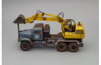 КрАЗ-255Б1 ЭОВ-4421 Экскаватор, синий / желтый