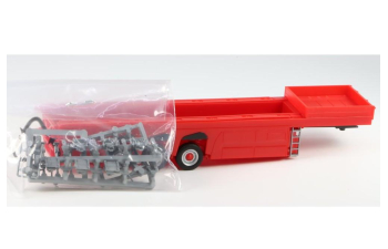 Тяжелый трехосный полуприцеп для перевозки бетонных деталей, красный