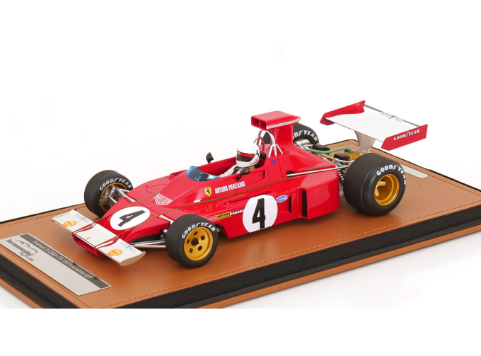 FERRARI F1 312 B3 N 4 Austrian Gp (with Pilot Figure) Arturo Merzario (1973), Red Silver