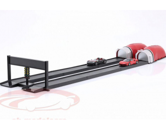 FERRARI автотрек с 2 гаражами, красный / черный