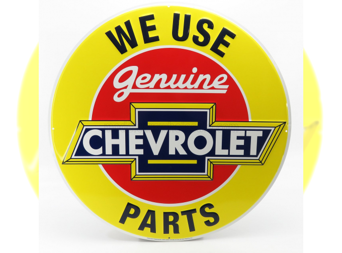 ACCESSORIES Metal Round Plate - Chevrolet Genuine Parts, Yellow Red Blue