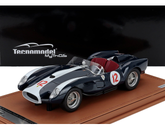 FERRARI 250tr 3.0l V12 Pontoon Fender Testarossa Spider Team Askolin №12 3rd Elaintarhanajo Race (1958) Curt Lincoln, Blue White