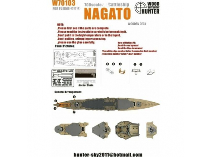 Набор деталей IJN Battleship Nagato (Fujimi 431314)