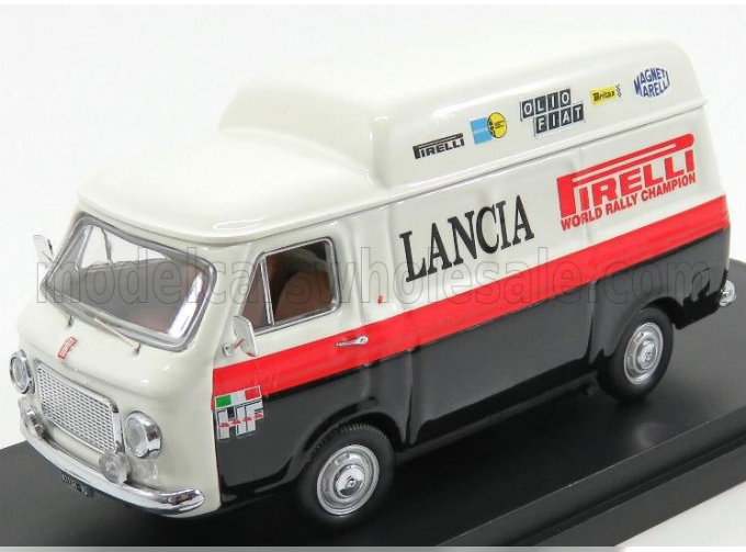 FIAT 238 Van Tetto Alto (1970) - Assistenza Rally Pirelli Lancia, White Black Red