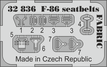 Фототравление для F-86 seatbelts FABRIC (ремни безопасности)