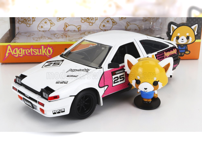 TOYOTA Trueno Ae86 With Aggretsuko Figure (1986), White