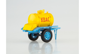 Прицеп-цистерна АЦПТ-0,9 для перевозки кваса, желтый / голубой