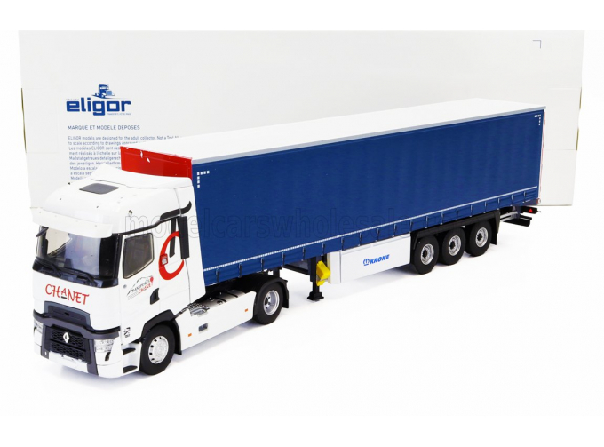 RENAULT T520 Truck Telonato Chanet Transports (2021), White Blue