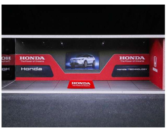 Diorama *Honda show room with light*, red/white/black