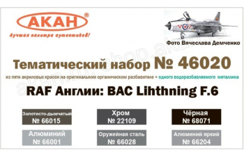 Набор акриловых красок RAF Англии: BAC Lihthning F.6