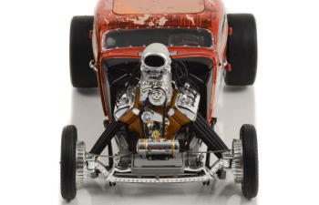 Blown Altered Coupe (1934), rusted steel red